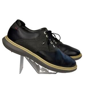 Footjoy FJ Traditions Mens 10 Leather Waterproof Lace Up Golf Shoes Black 57904